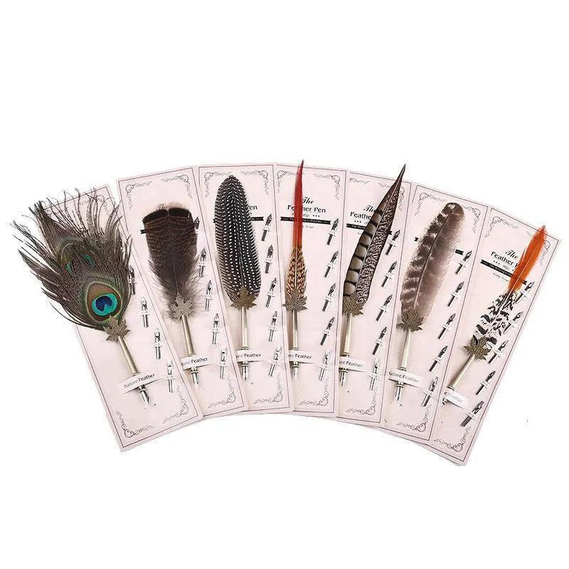 Vintage animal feather fountain pen