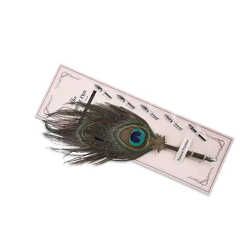 Vintage animal feather fountain pen
