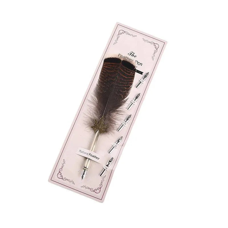 Vintage animal feather fountain pen