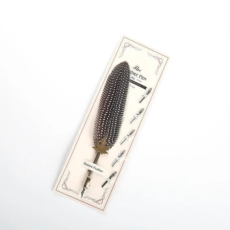 Vintage animal feather fountain pen