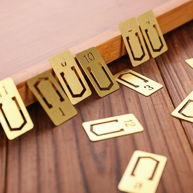 Brass Bookmark With Numbers