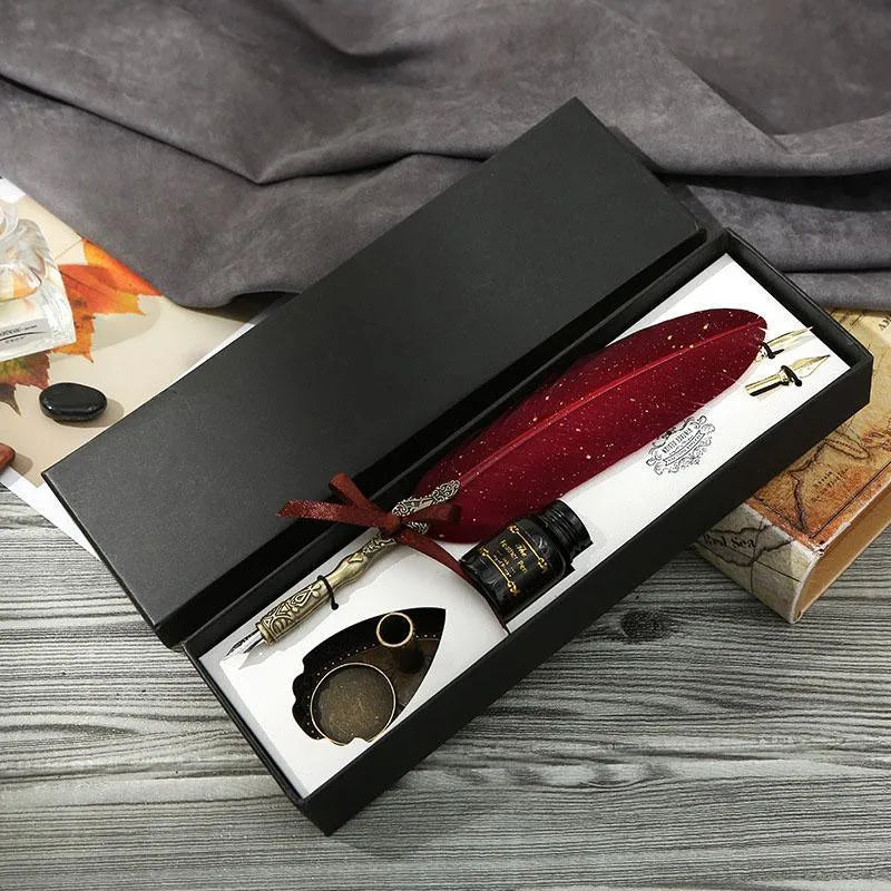 Feather Vintage Dip Pen Set