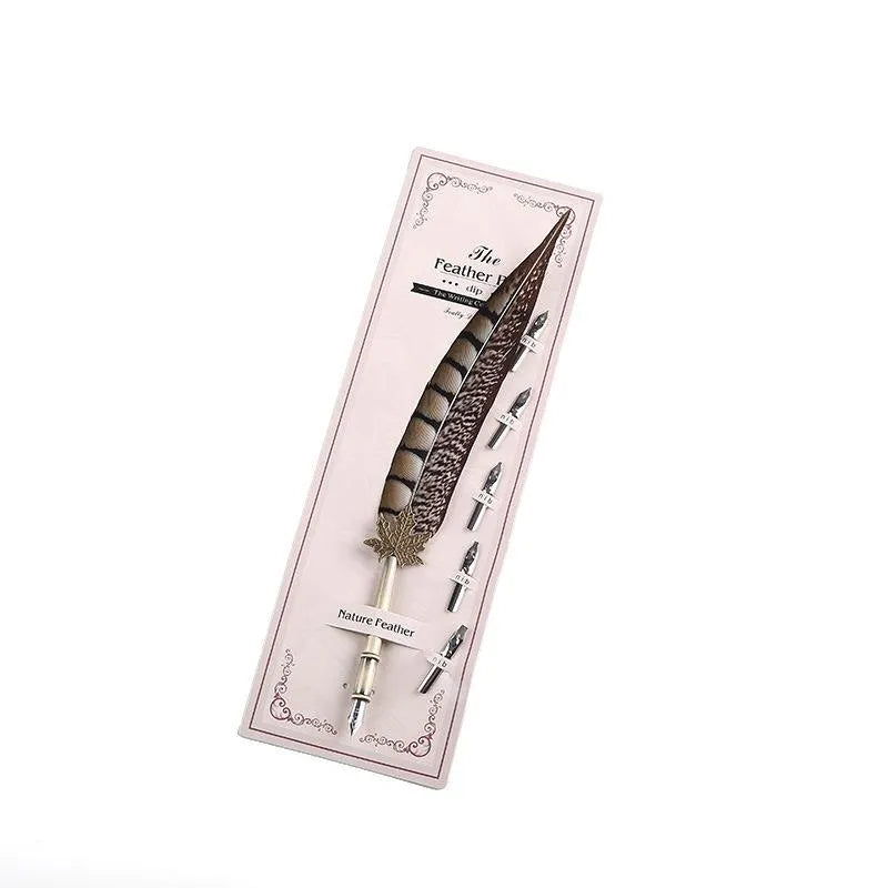Vintage animal feather fountain pen