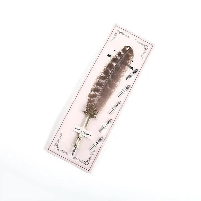 Vintage animal feather fountain pen