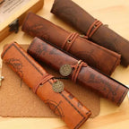 Vintage PU Leather Pencil Roll