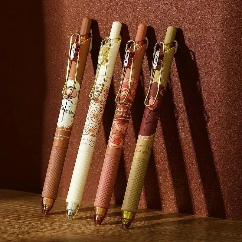 Rose-Themed Set of Rechargeable Gel Ink Pens